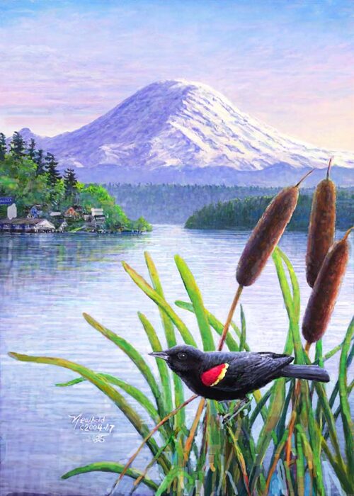 #445 Redwing and Rainier (vertical) for 11 x 14 mat